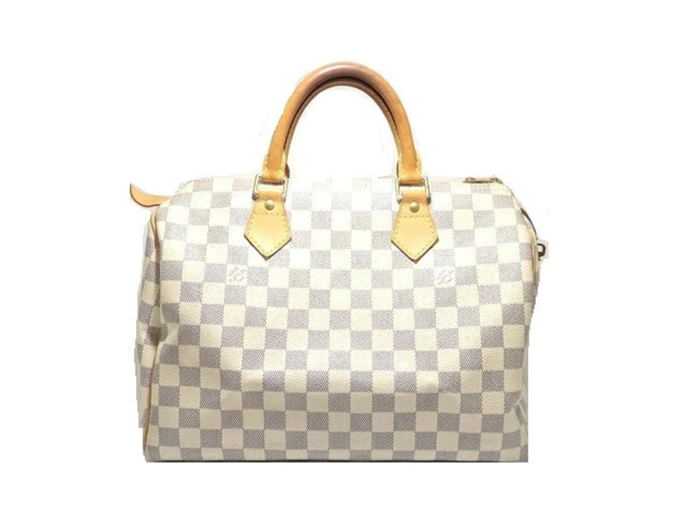 LOUIS VUITTON Speedy Handbag Damier Azur White